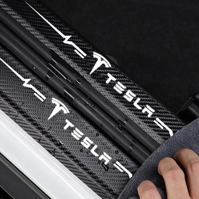CPSSA1 Car Door Threshold Anti Scratch Tape Stickers Trunk Door Sill Protective Strip for Tesla Model 3 Y S X Roadster P75D P85D P100D