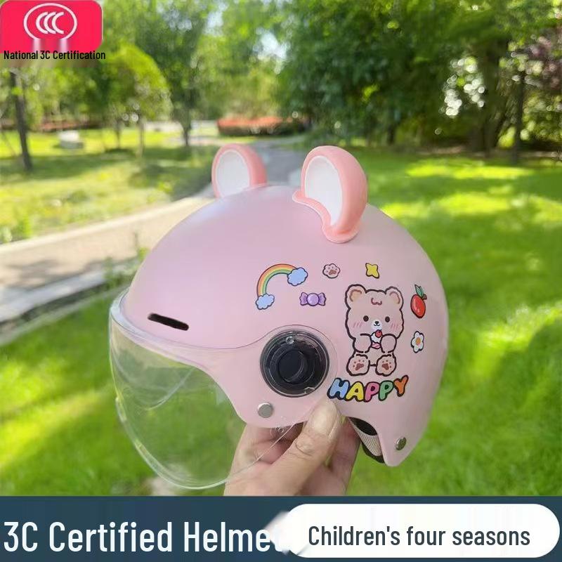 3C Certified Lightweight Electric Vehicle Helmet for Kids, Summer Half Helmet, Comfortable and Cute Safety Helmet for Boys and Girls
