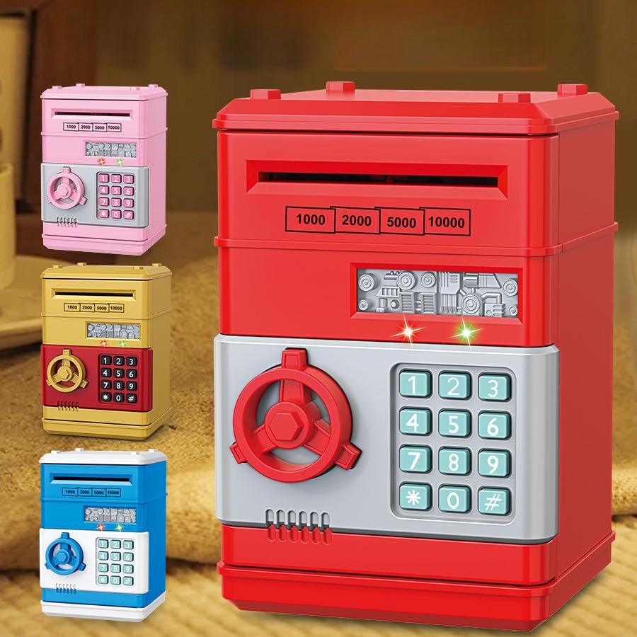 Children's Piggy Bank Creative Password Unlock Automatic Money ATM Large Capacity To Store and Access Mini Safe Toys