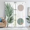 2pcs Exotic Tropical Leaf Curtains Room Darkening Drapes Living Room Decor Rod Pocket Curtains