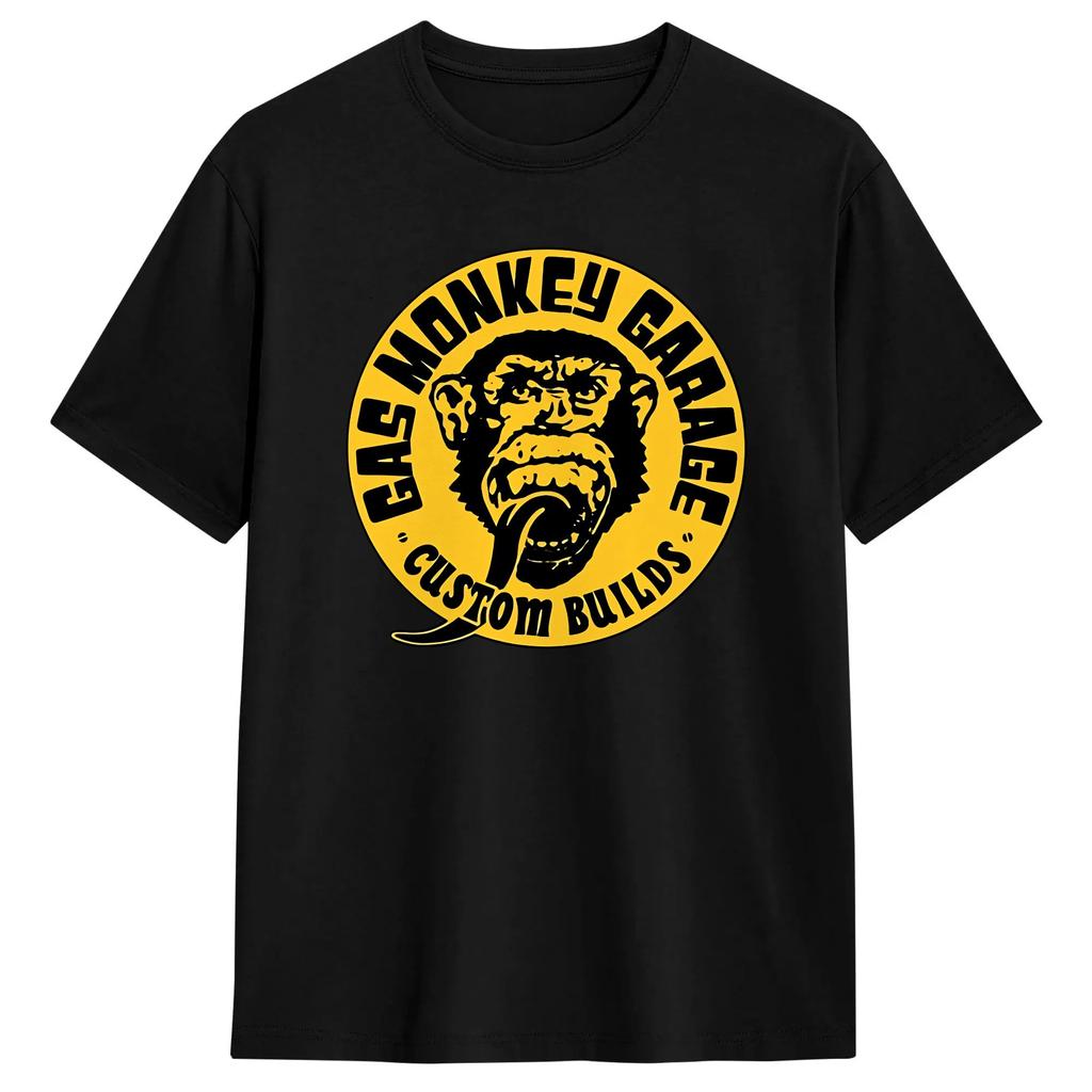 Monkey Gas Garage Unisexs T Shirts Awesome Tee Shirt Short Sleeve Crewneck TShirts Cotton Original Clothes