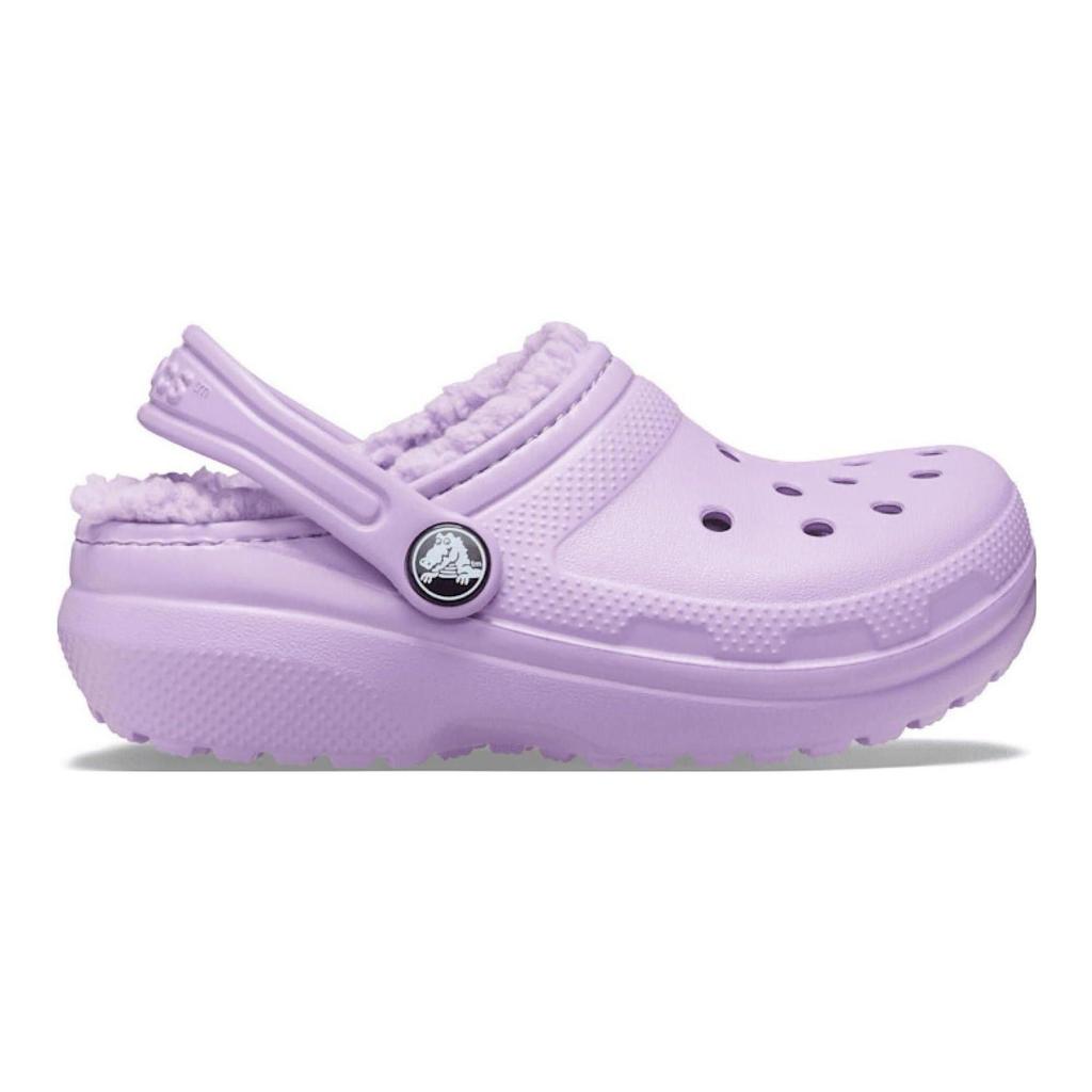 Crocs Klasyczne z podszewką Codzienne Wygodne Ciepłe Klapki Dziecięce Klapki Dziecięce Fioletowe 207010-5PR
