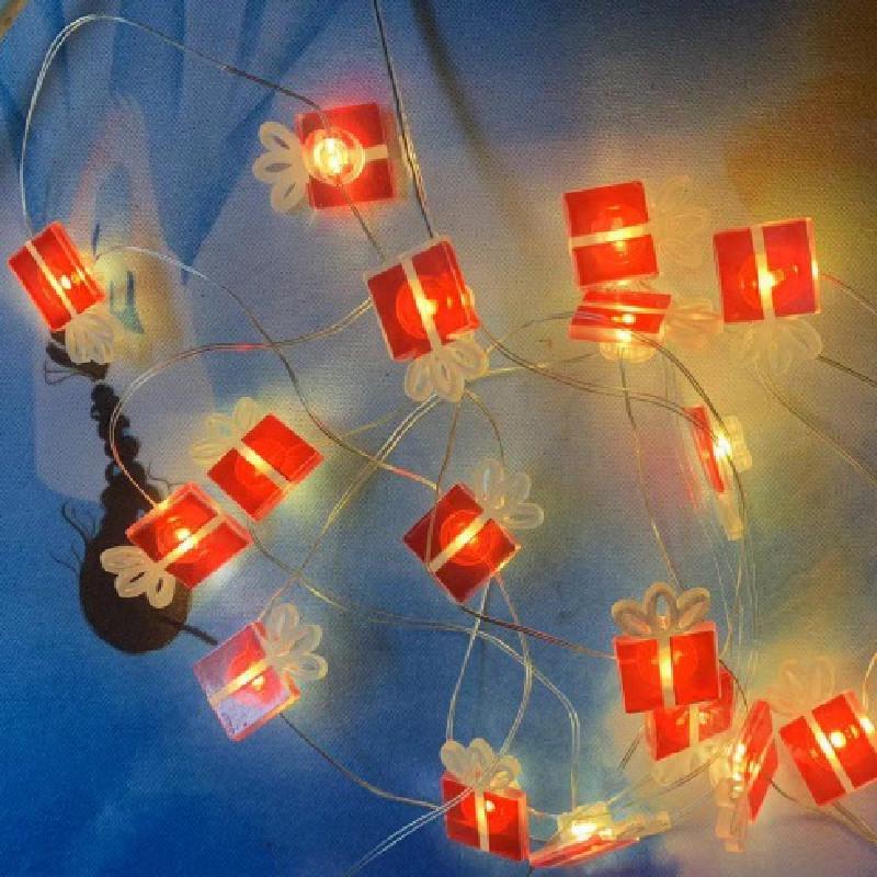 Romantic Copper Wire String Lights - Battery-Powered Christmas Tree & Snowman Decor