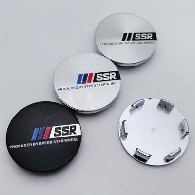 4pcs 51mm 46mm SSR Logo Emblem Badge Car Wheel Center Caps Wheel Hubcaps Rim Hub Center Dust Cover Replace Car Accessories