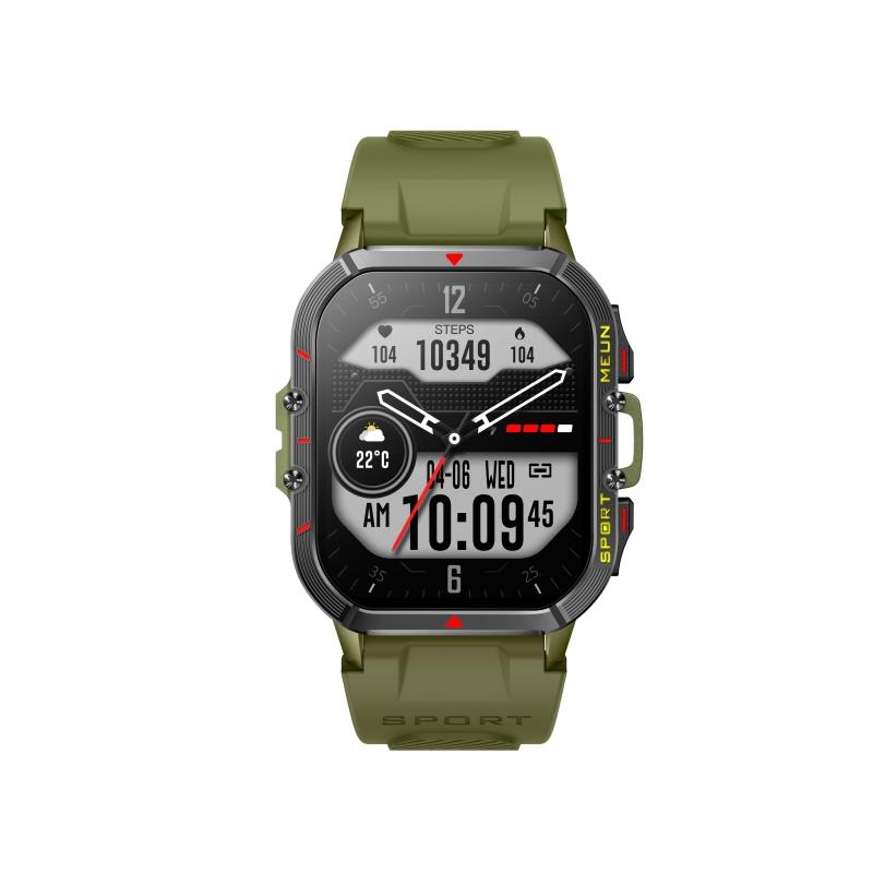 Rainbuvvy T21 Outdoor Smartwatch Dual-mode 1.96inch HD 240x282 BT5.2 Bluetooth Call 280mAh IP67 Waterproof Android Rugged Smart Bracelet