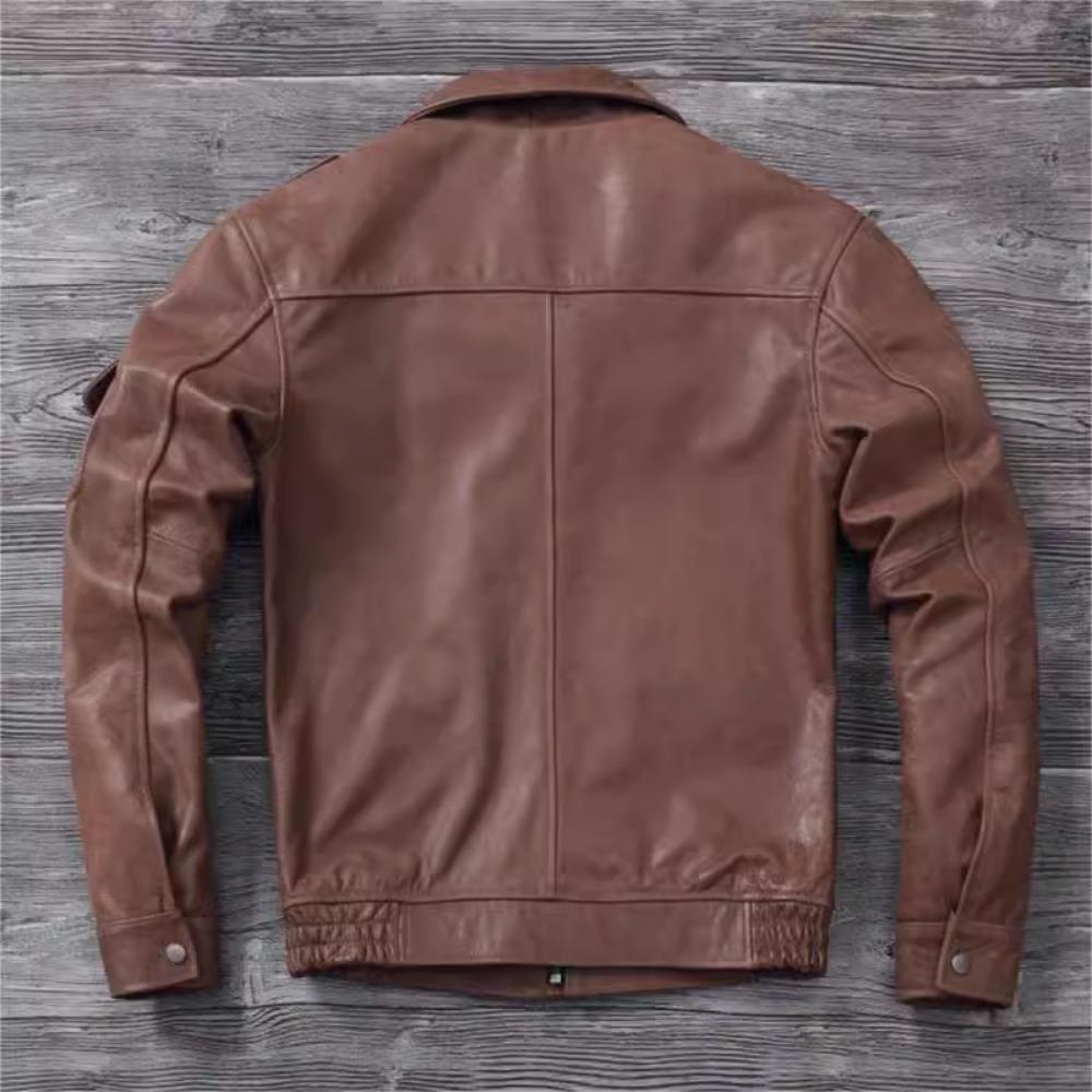 Giacca da caccia in vera pelle di mucca M65 marrone nera cinese taglia uomo cappotto in vera pelle giacche invernali con tasche
