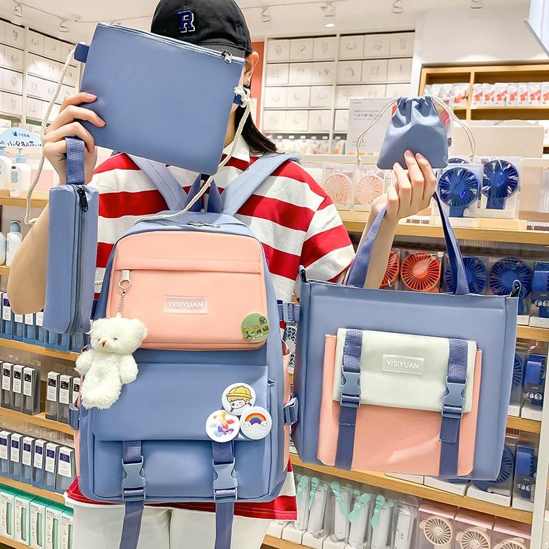 School bag new school bag primary school students fashion backpack large capacity girls casual junior high school students backpack fashion