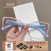 SUSZ Reading Glasses Rectangle Cat Eye Oversize Frame Prescription Optical Glasses Blue Light Blocking Myopia Glasses
