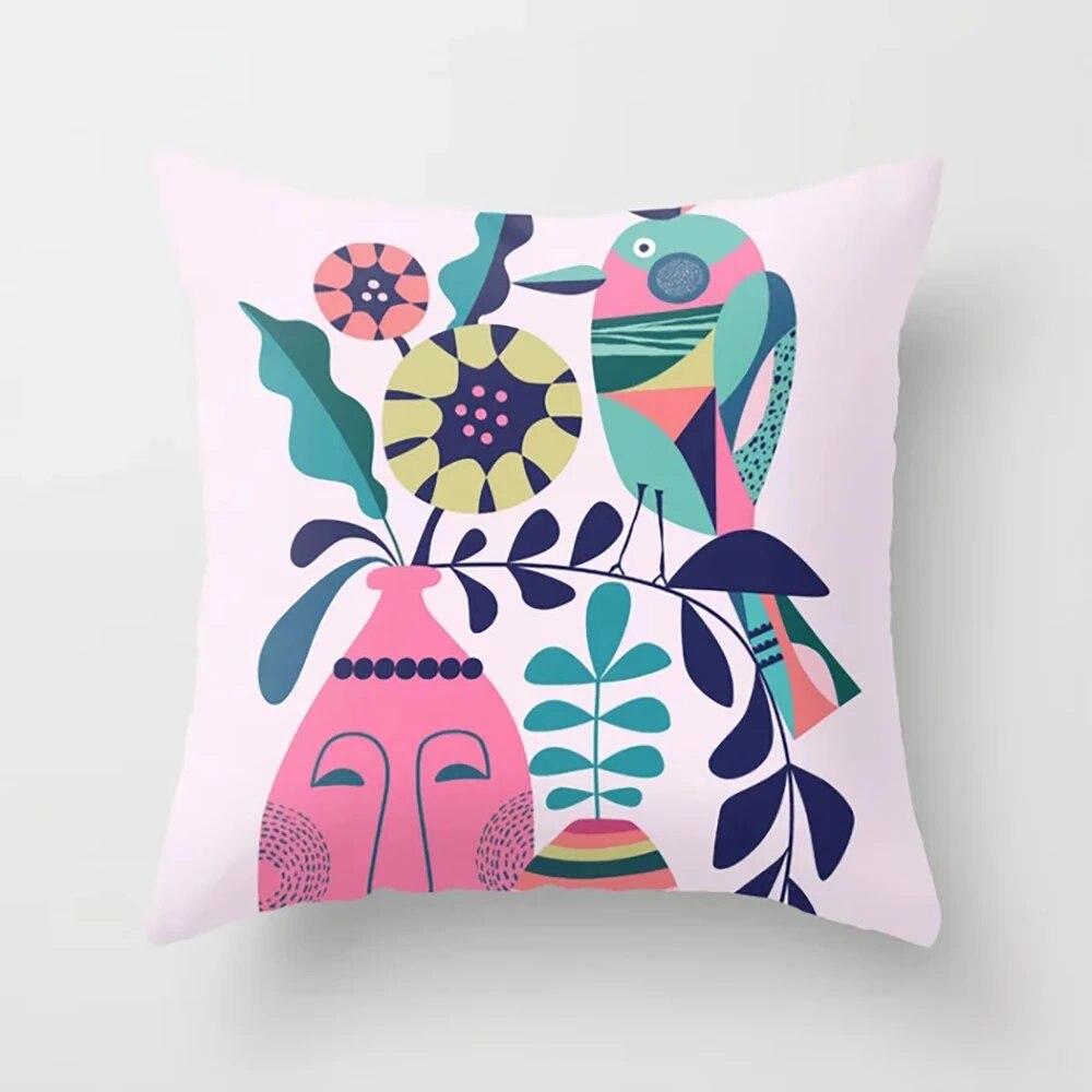 Home Decor Pillowcase Colorful Texture Alphabet Pattern Printed  for Bedroom Living Room