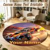 Round Rug Custom NameRocket League Pattern Non Slip Carpet Home Floor Decor