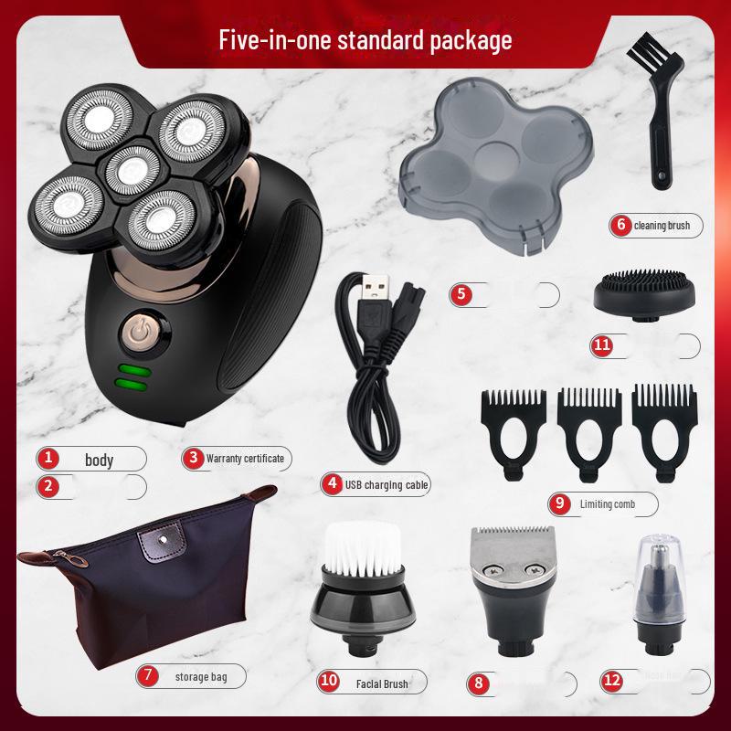 

Многофункциональная мужская электрическая бритва с пятью лезвиями Multifunctional suit чёрный