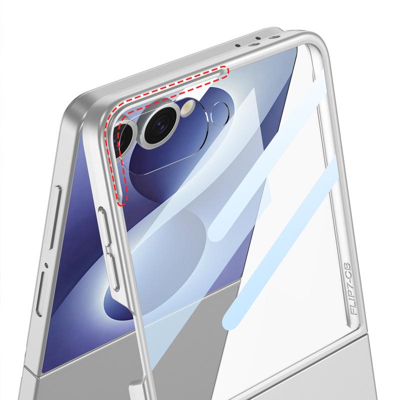 Für Samsung Galaxy Z Flip 8 5G Hülle Ultra-dünn Matt Magnetisch Drehbarer Ringhalter Kabelloses Laden Gehärtete Folie Hartschalenabdeckung