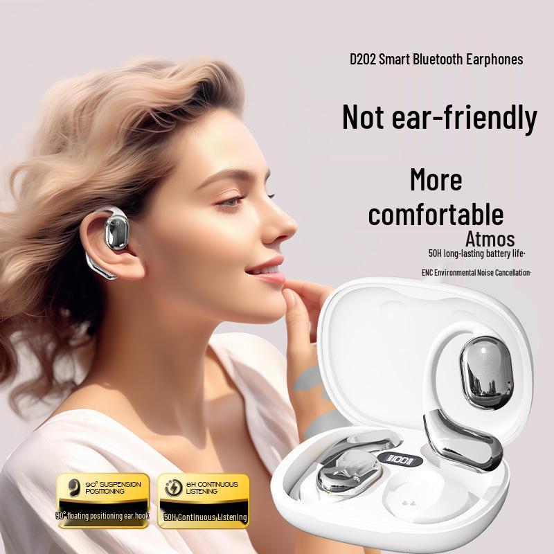 2024 Open-Ear Bluetooth Sports Earbuds with Digital Display, Long Battery Life, and Noise Cancelling