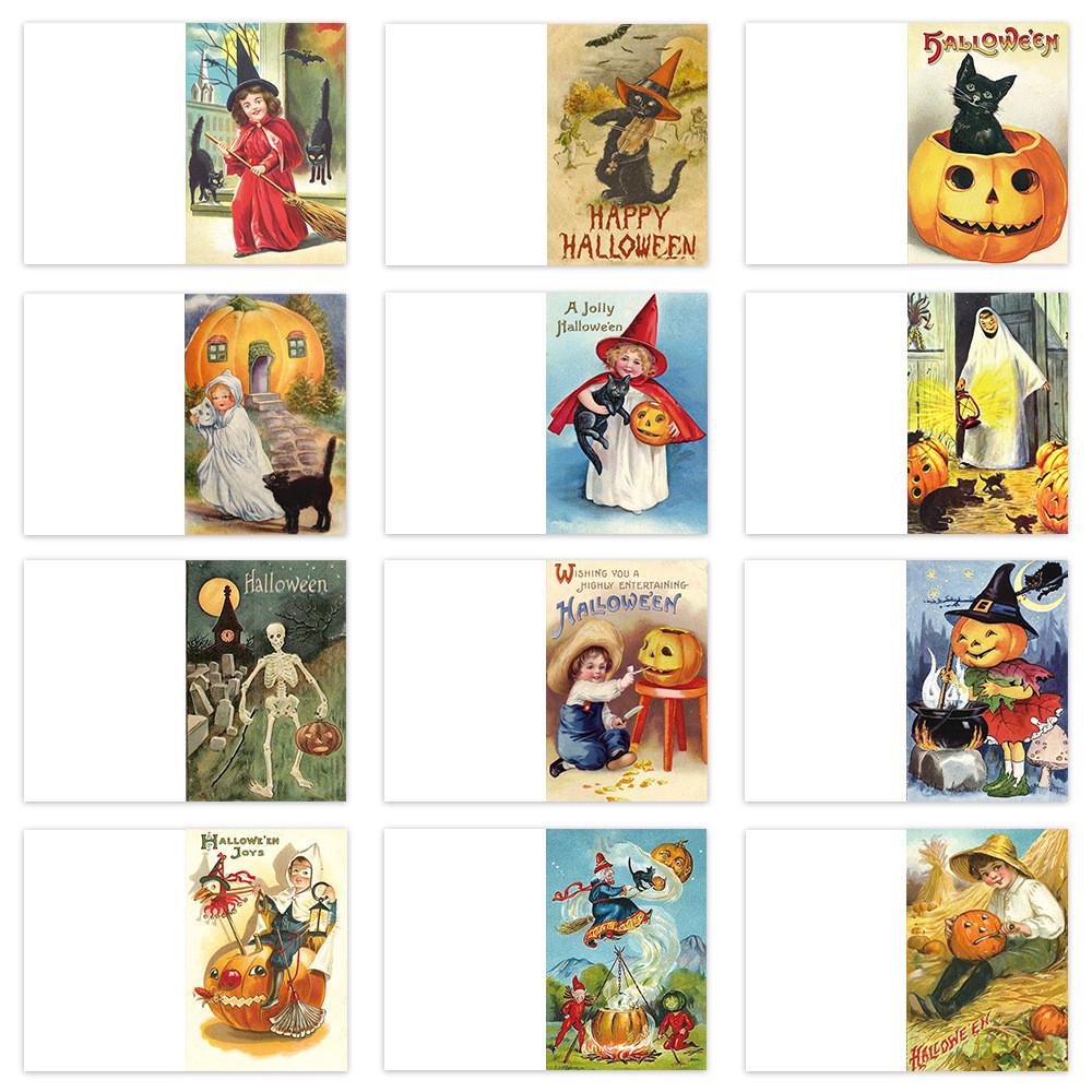 Invitation Halloween Pumpkin Cards With Greeting Purposes Party Set Decorations