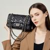 Xiaoxiangfeng Camellia Head Layer High Goatskin Leather Rhombus Women'S Bag Texture Foreign Style Chain Bag Shoulder Messenger Bag