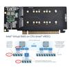 CY M.2 NVME To PCIe Adapter, Dual 2X 4X NVME M.2 AHCI To PCIE Express 3.0 Gen3 X8 X16 RAID Card Adapter VROC Raid0 Hyper Adapter.