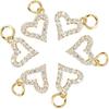 DanLingJewelry 20 Pcs Cubic Zirconia Brass Charms Heart Charms 18K Gold Plated Charms for Jewelry Making Choker Tiny Dangle