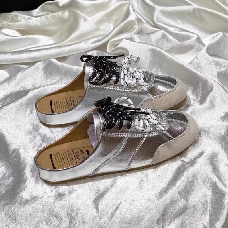 Fashion Baotou Half-slipper Women's Summer Outerwear 2025 New Double-laced Shoelace Lazy Man's One-foot Heel Cool Flip-flops