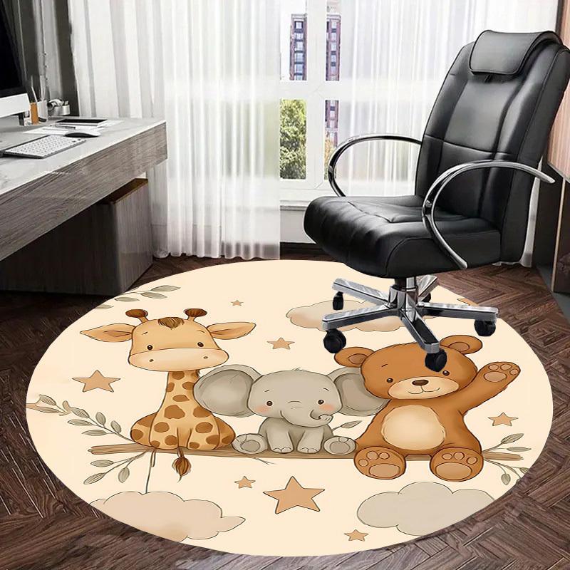 1PC Baby Animal Non-Slip Floor Round carpet, Office, family, bedroom, Large Area Rug Indoor Rugs,  Durable PolyesterH0379