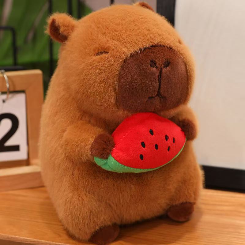 22Cm New Simulation Capibala Shoulder Bag Series Stuffed Plush Toy Cartoon Anime Cute Gift For Children'S Birthday Fun Doll