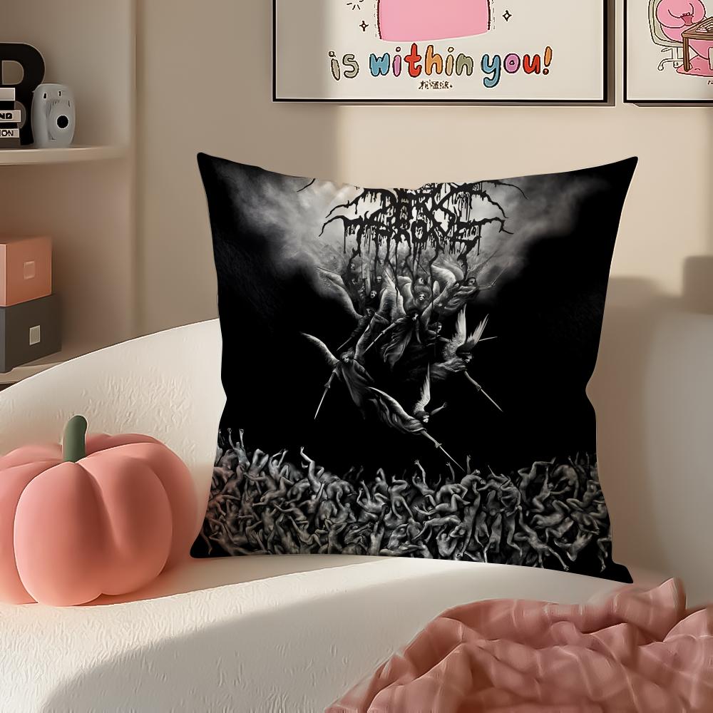 Black Metal Norwegian Art DDarkthrone Pillow Cushion Cover Pillowcase Short Plush Invisible Zipper Room Sofa Cushion Cover
