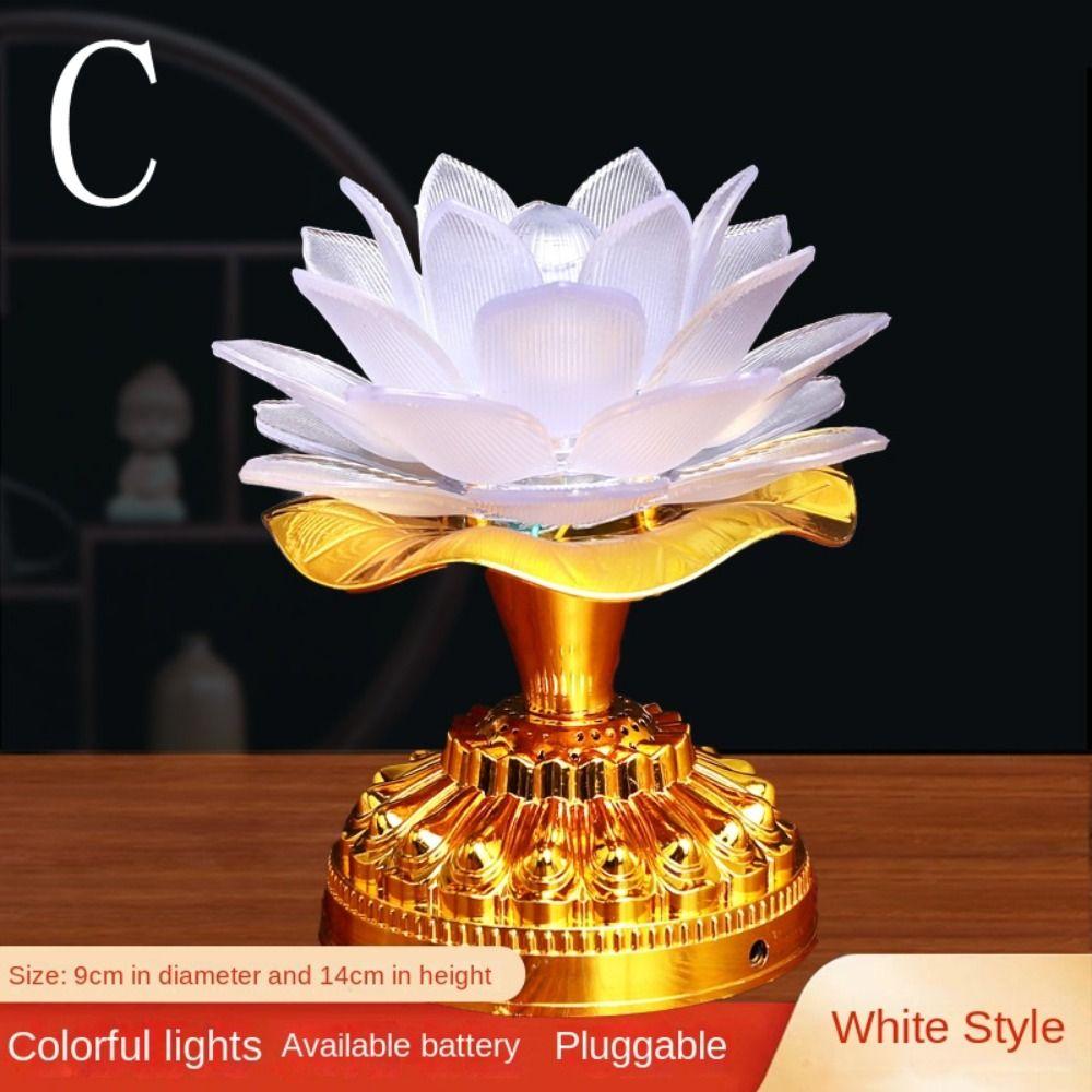220V Buddhist Lamp LED Night Light Buddha Music Machine Lotus Flower Lamp  Temple