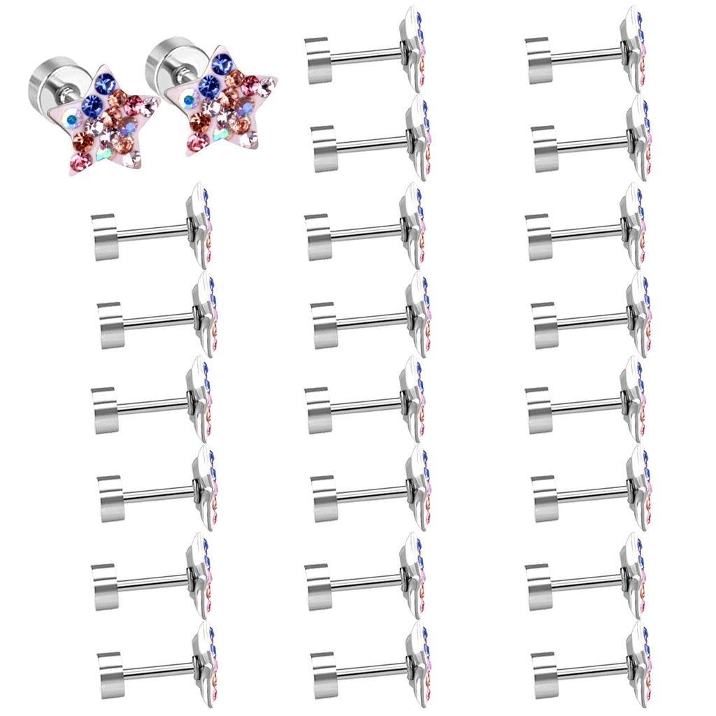 Titanium Steel Crystal Stud Earrings Sweet Cute Light Luxury Fashion Jewelry for Women Girls
