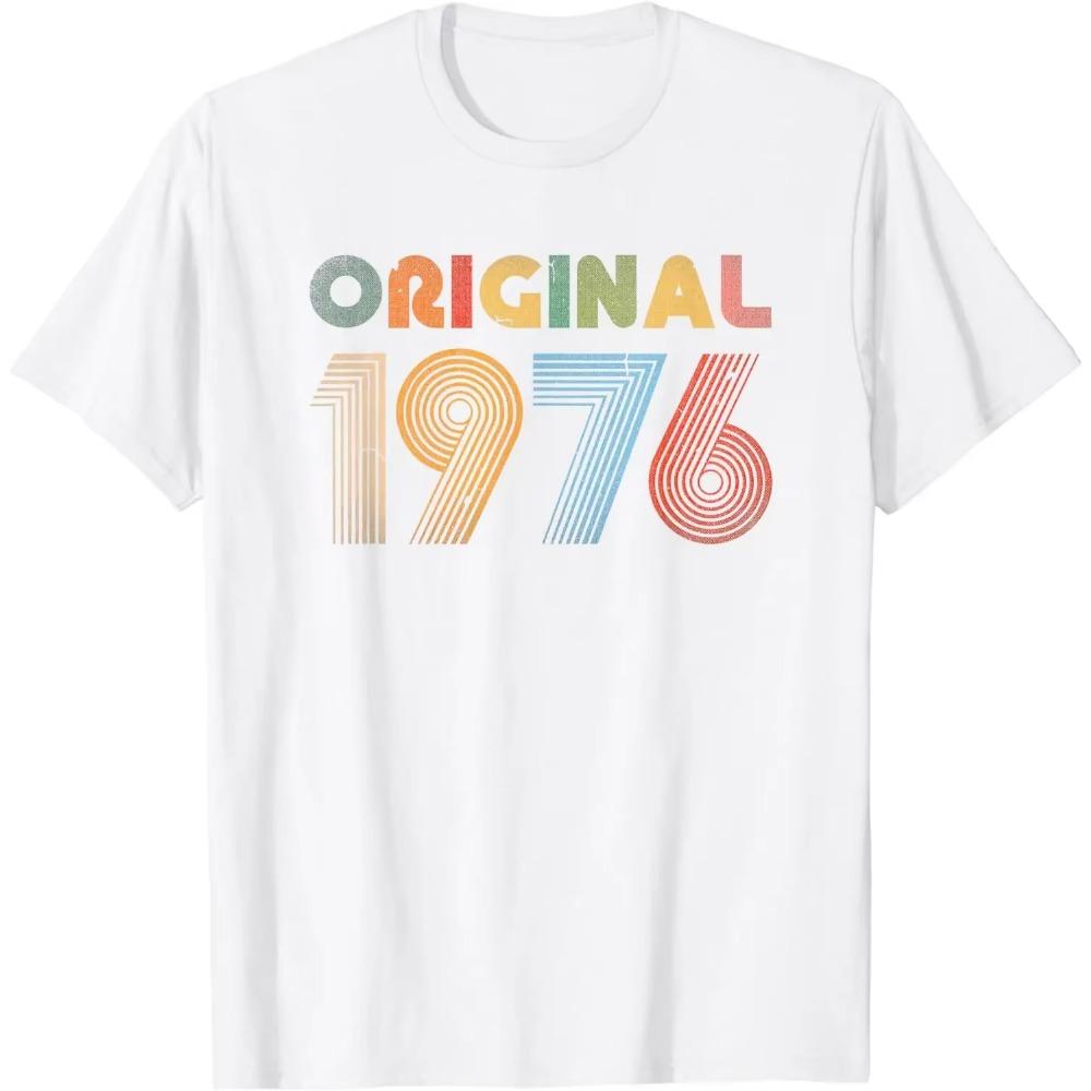 

Забавный подарок на день рождения 48 лет на день рождения для мужчин и женщин, родившихся в 1976 году, футболка в винтажном стиле унисекс для женщин и мужчин S бежевый