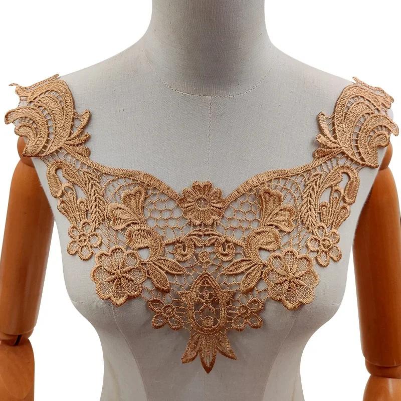 Beautiful Lace Embroidery Collar White/Black Floral Lace Decorative Collar Woman's Clothing Sewing Accessories