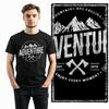 Coolmind YA006 100% Baumwolle Abenteuer-Print Herren T-Shirt exklusiv große Größe Grafik Herren T-Shirt lockeres T-Shirt Herren