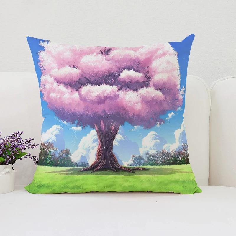 Japanische Kirschblüten Kissenbezüge für Kissen 45x45 Kissenbezug für Kissen Heimdekoration 45x45 Kissenbezüge Kissenbezug