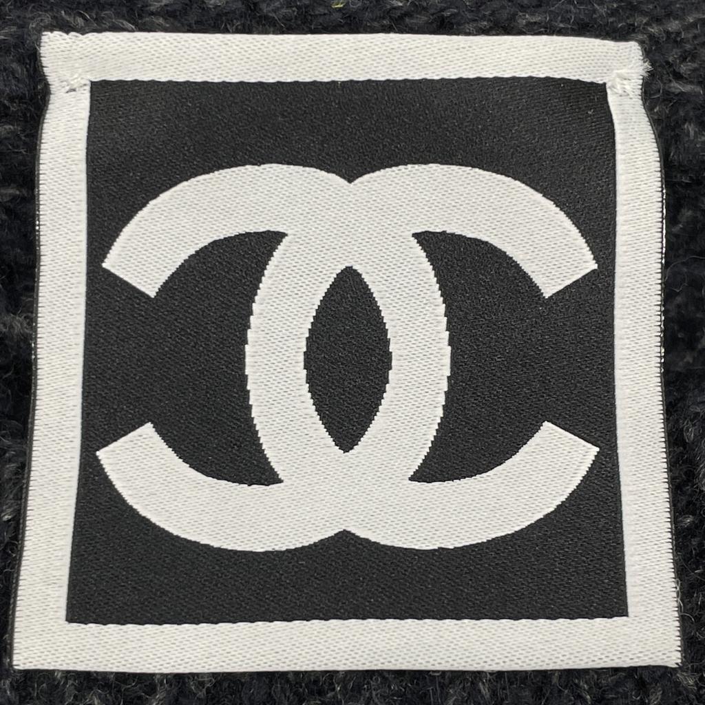 Chanel Sports Line 09A P36613K02248 CC Logos Sukienka dzianinowa z krótkim rękawem sukienka 38 GranatowaUżywana