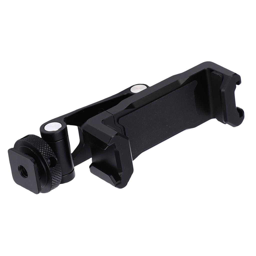 Camera Phone Support with Dual Cold Shoe Mount 360 Degree Adjustable Universal Metal Phone Clamp Tripod Mount Adapter