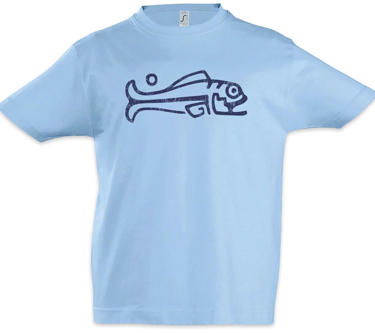 Inca Fish I Kids Boys T-Shirt Empire Tattoo American Indian Symbol- 140