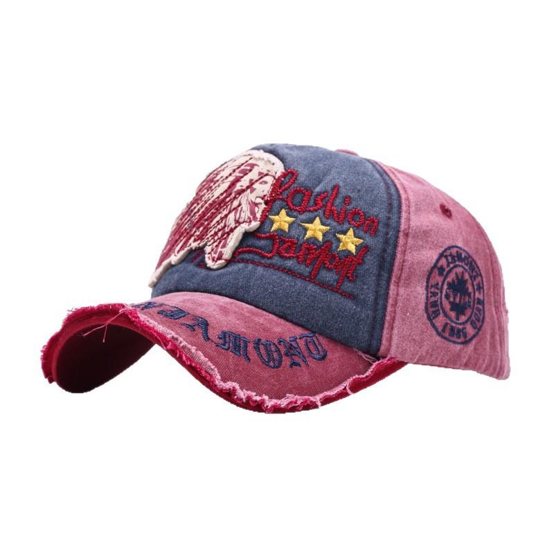 Popular cotton ripped hat European and American men's and women's retro alphabet baseball cap outdoor sports sunshade cap