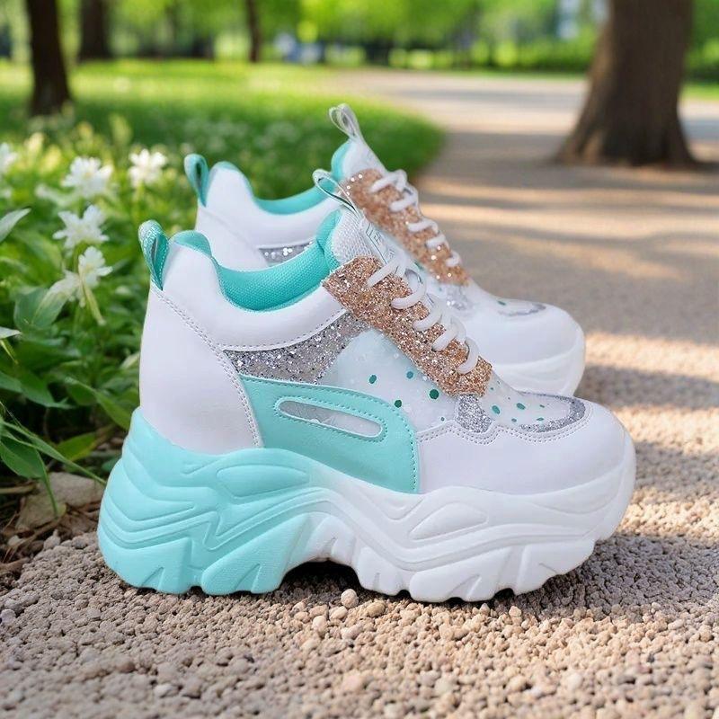 

Inner heightening little white shoes women s spring 2025 summer mesh casual sports shoes breathable dad shoes Internet celebrity versatile 35 синий