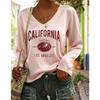 Western Women'S Fashion Casual Long Sleeve V-Neck Base T-Shirt