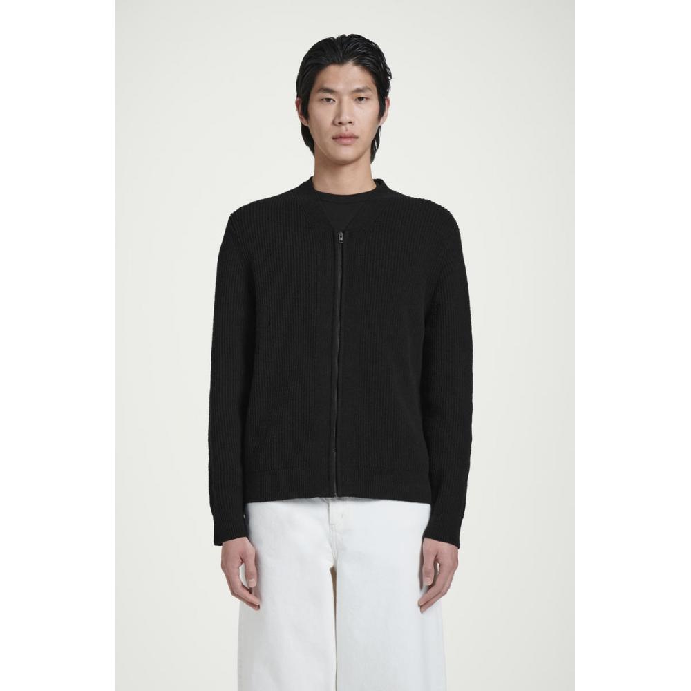 

Cos Japan Boucl Knit Кардиган с V-образным вырезом и застежкой-молнией Black/M