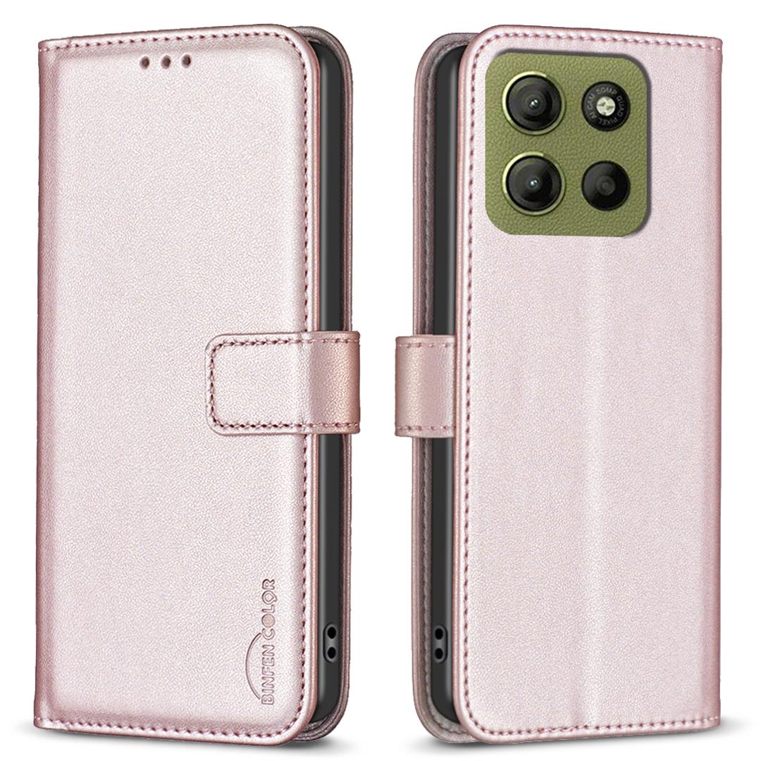 

BINFEN COLOR BF17 For Motorola Moto G15 4G Case Wallet Folio Flip Leather Cover F