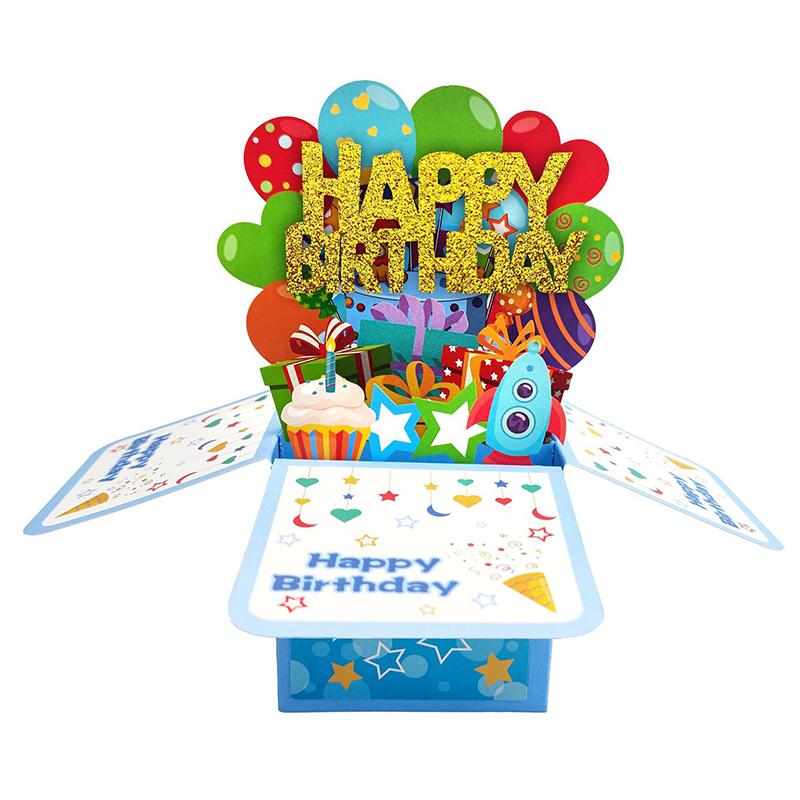 

Happy Birthday Card,3D Pop Up First Birthday Greeting Card For Baby Boy,Son,Grandson,Nephew With 1 Envelop,1 Message Card
