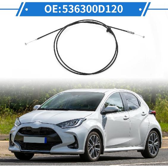 Hood Release Cable No.536300D120 Hood Latch Cable for Toyota Yaris 2008-2011 1 Pcs