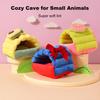Pluszowe gniazdo dla chomika, małe legowisko dla zwierząt, przytulny domek dla królika, jaskinia dla świnek morskich, fretek, jeży, zimowy odpoczynek, kryjówka, akcesoria