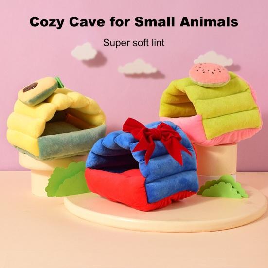 Pluszowe gniazdo dla chomika, małe legowisko dla zwierząt, przytulny domek dla królika, jaskinia dla świnek morskich, fretek, jeży, zimowy odpoczynek, kryjówka, akcesoria