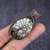 Natural Dendrite Opal Handmade Copper Wire Wrap Tree Of Life Pendant 2.17" S5y49