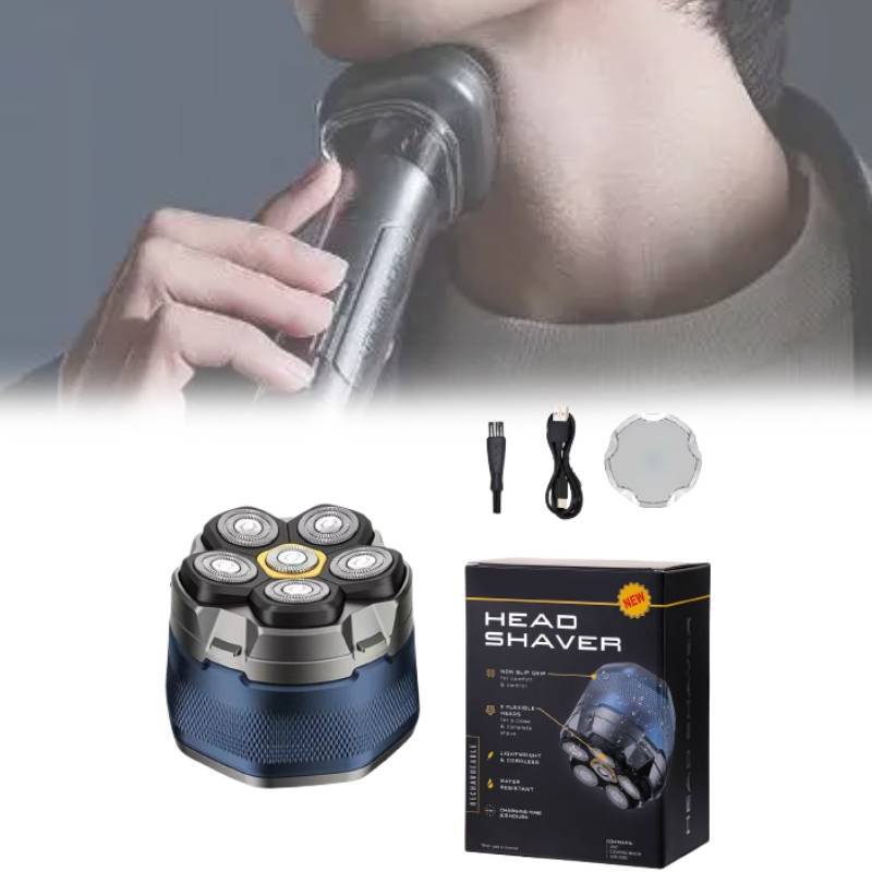 Electric Shaver With Magnetic Rotation Heads Rechargeable For Men Grooming