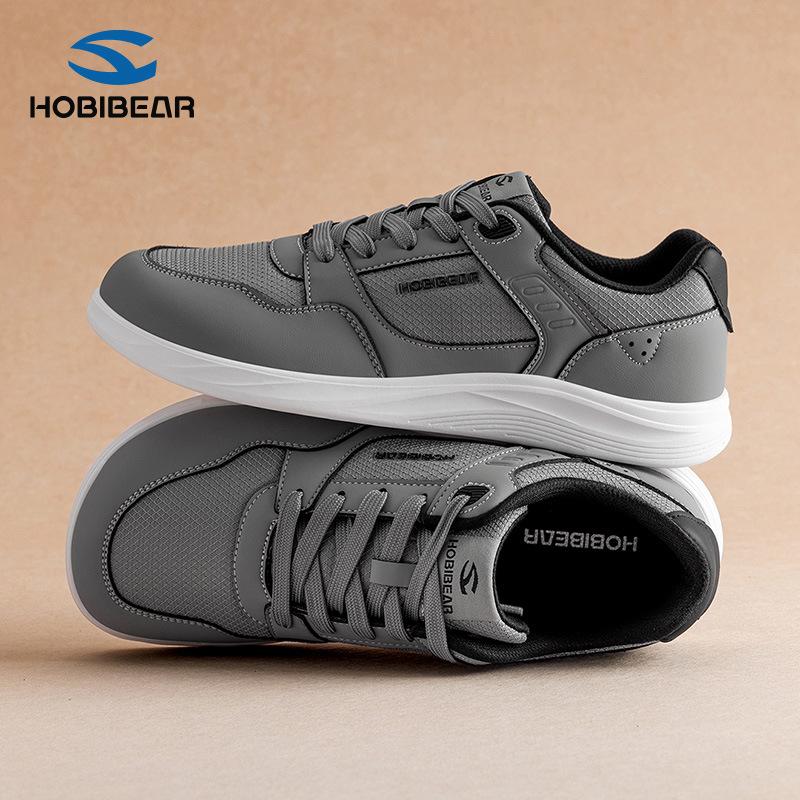 HOBIBEAR Unisex Wide Toe Shoes Minimalist Barefoot Canvas Sneakers Lace-up Walking Shoes for Men &Women