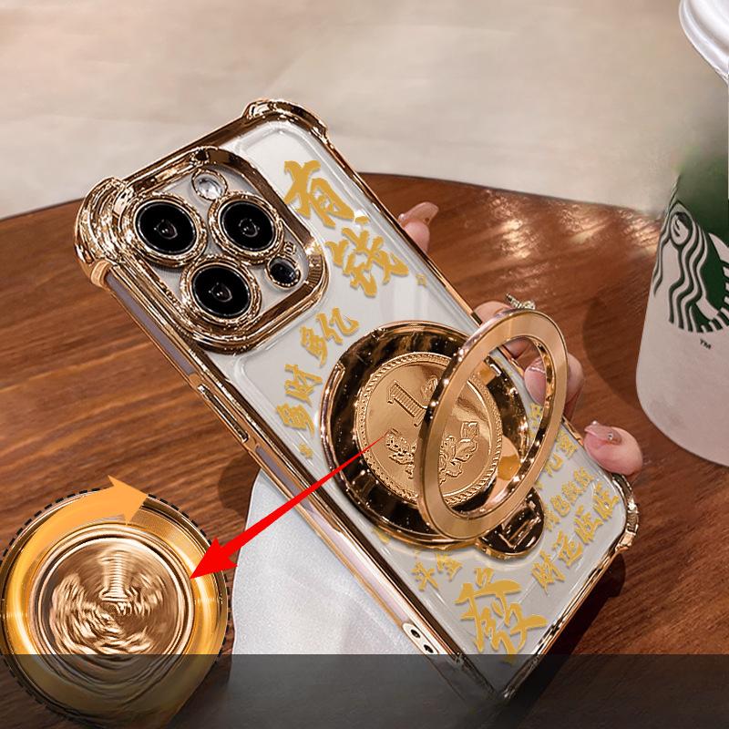 

Вращающаяся подставка за 100 миллионов подходит для чехлов для телефонов Apple 16, 15 гальванизированный противоударный, 14 стиль национального тренда, 13 ощущение высокого класса, 11 нишевый Xiaomi 13 Pro