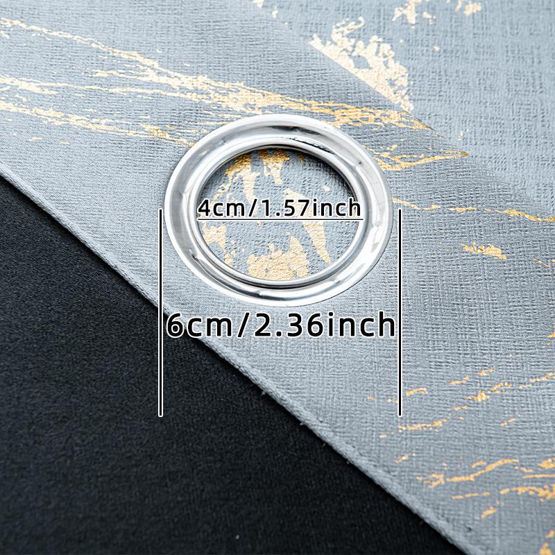 2pcs Gold Foil Printed Marble Grey Blackout Curtains , for Bedroom Kitchen Living Room, Home Decor, Room Decor