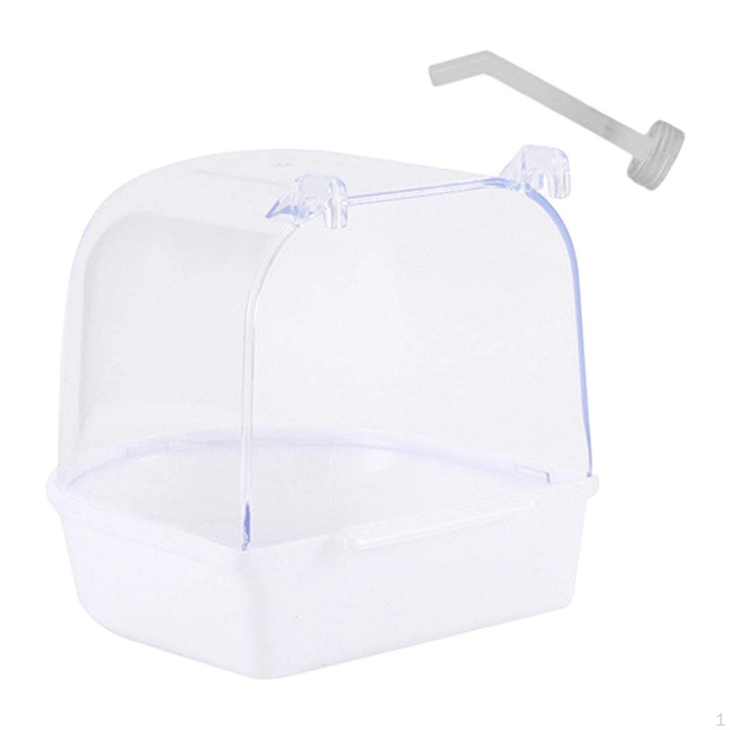Bird Bath Box Cage Accessories, Versatile Parrot Water Shower, Hanging for Canaries,