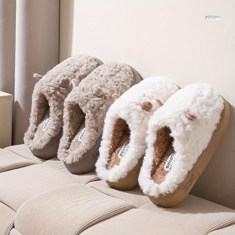 Cozy Plush Men's & Women's Slippers - Non-Slip Thick Fleece Lined Comfort Shoes with Soft EVA Sole for Indoor Warmth